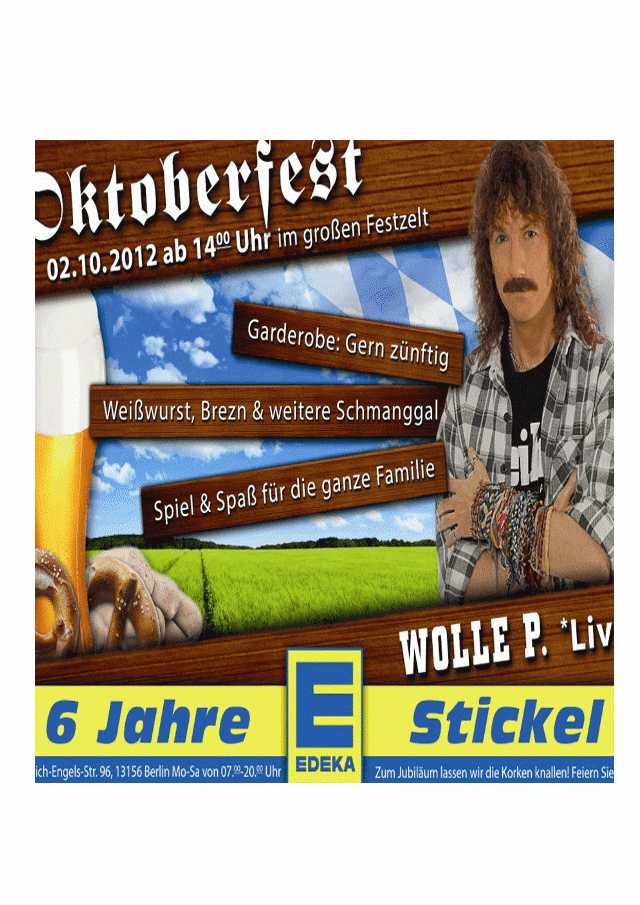 Edeka Oktoberfest Weißwurst Essen Sat Party Hochzeit Event oder Stadfest..